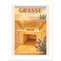Affiche Grasse Sensation de Provence - affiche Touristique - Collection Riviera Stories RS N°005 – StudioRetroPop® – 30x40 cm / 12x16″