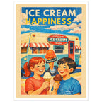 Affiche Ice Cream Happiness - affiche Vintage - Collection Vintage Stories VS N°018 – StudioRetroPop® – 50x70 cm / 20x28″