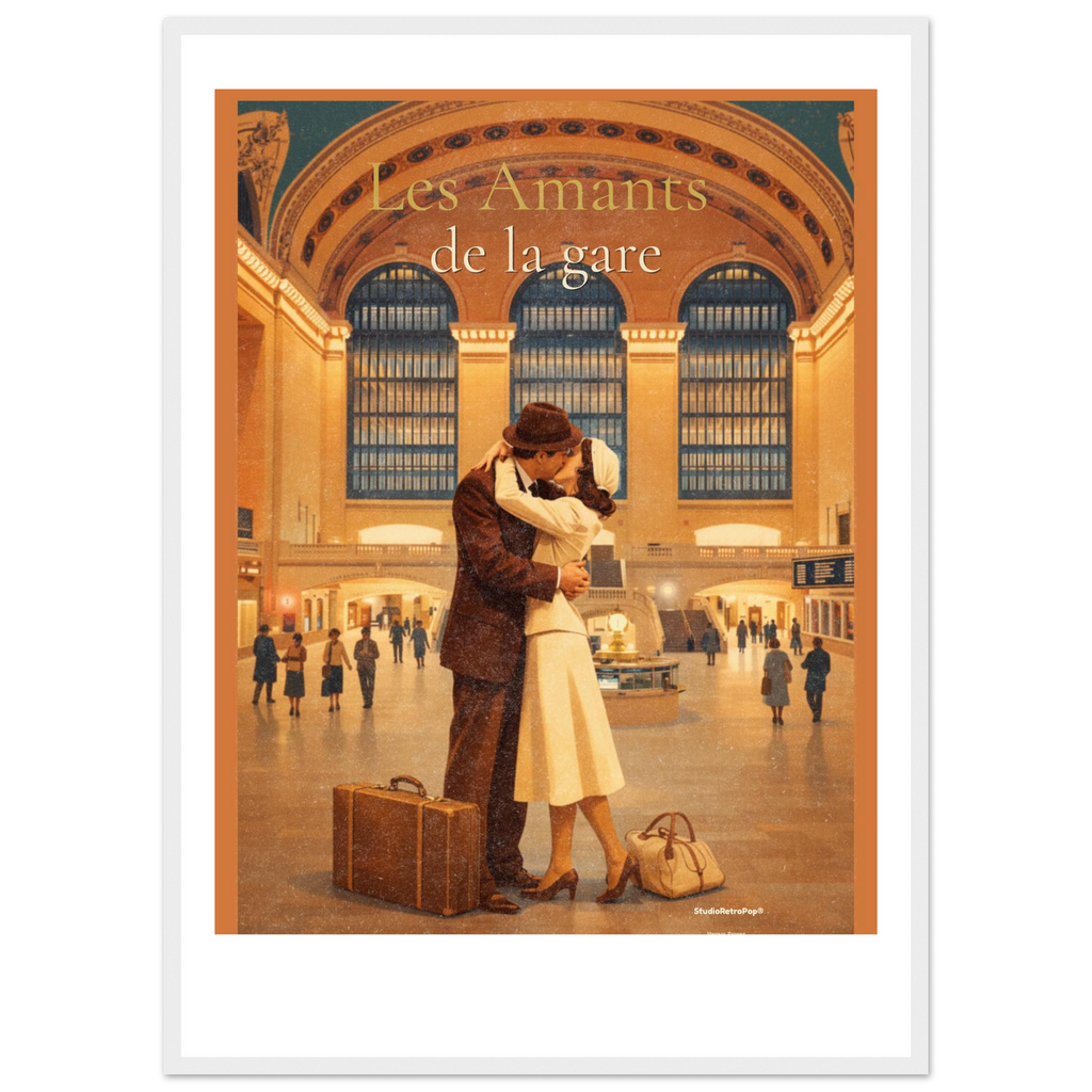 Affiche Les amants de la gare - Affiche vintage  - Collection Vintage Stories VS N°010 – StudioRetroPop® – 30x40 cm / 12x16″