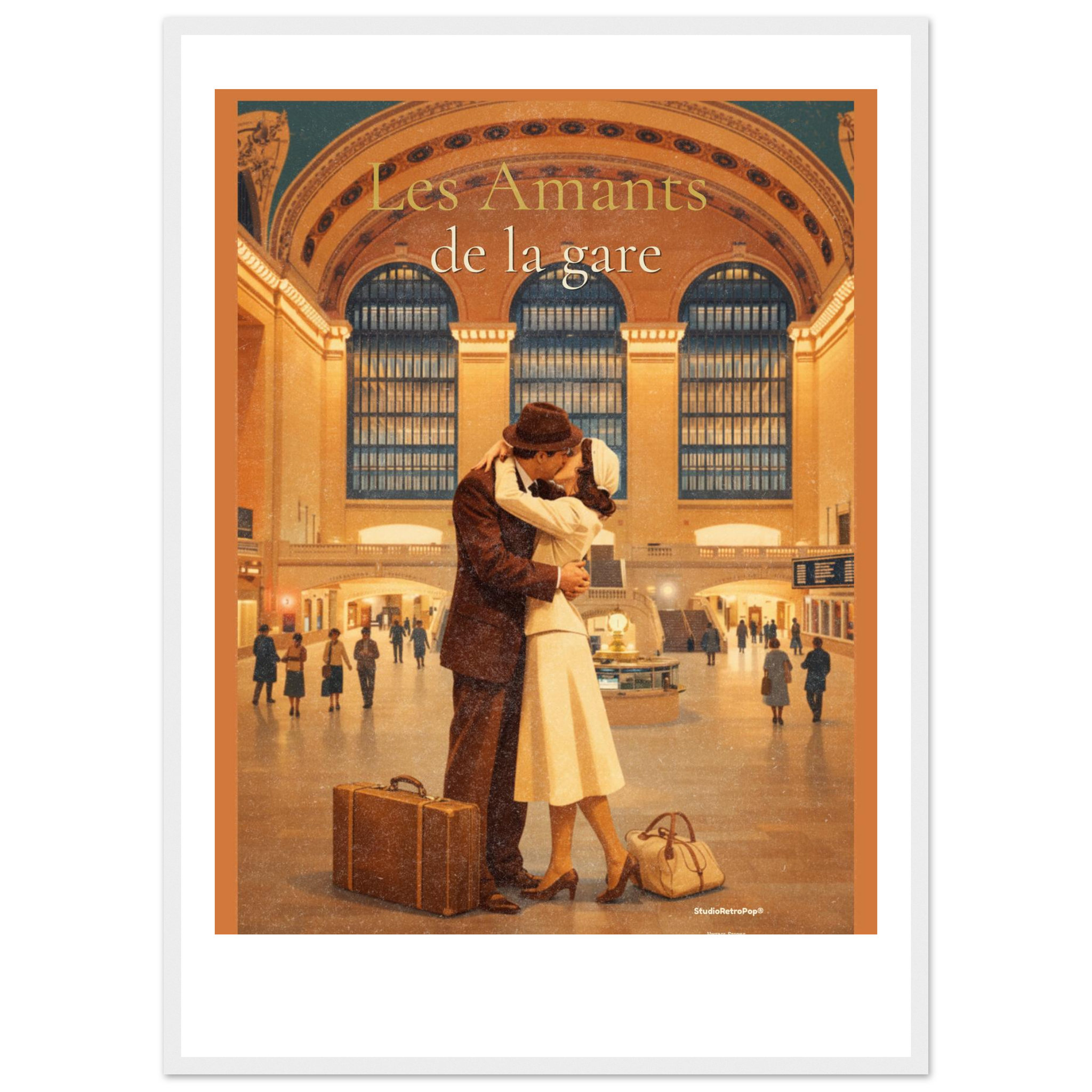Affiche Les amants de la gare - Affiche vintage  - Collection Vintage Stories VS N°010 – StudioRetroPop® – 30x40 cm / 12x16″