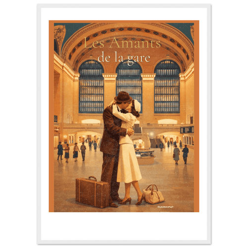 Affiche Les amants de la gare - Affiche vintage  - Collection Vintage Stories VS N°010 – StudioRetroPop® – 30x40 cm / 12x16″