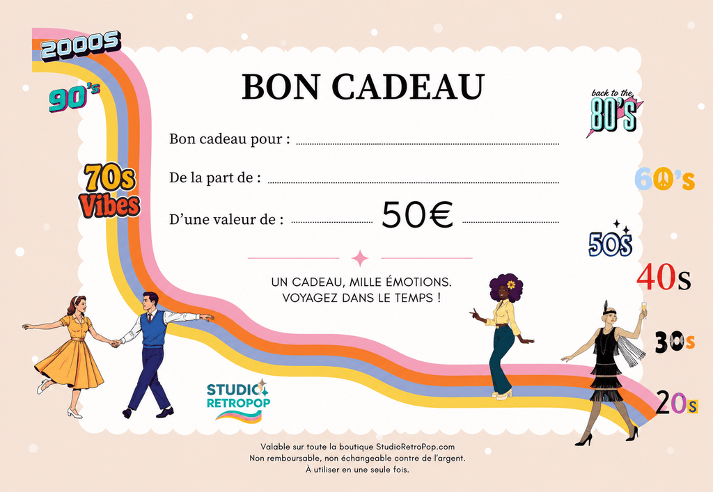 Affiche Carte cadeau StudioRetroPop – valeur 50€ – StudioRetroPop®