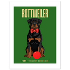Affiche Rottweiler– Fort - vigilent - Sûr de lui - Poster 30 x40 cm - Collection Dogs stories – StudioRetroPop®