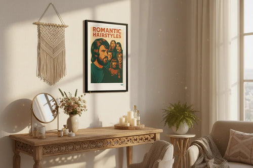 Affiche rétro Coiffures Romantiques Années 70 décoration murale salon bohème