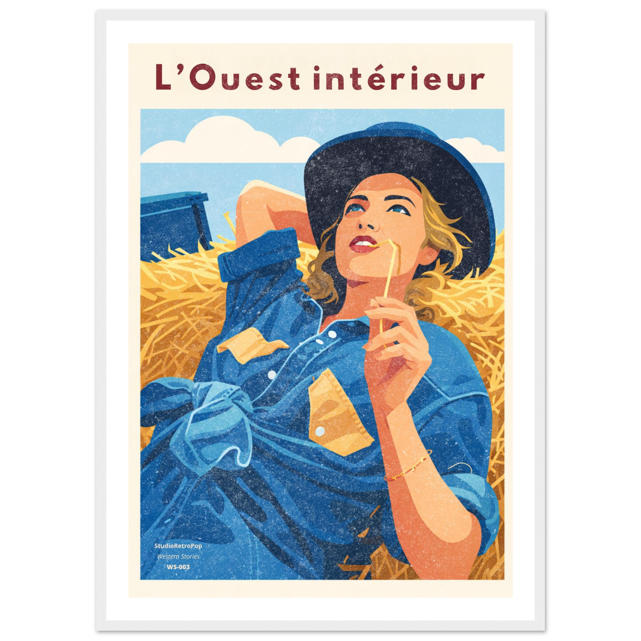 Affiche L’ouest intérieur - Affiche décorative - Collection Western Stories WS N°003 – StudioRetroPop® – 30x40 cm / 12x16″