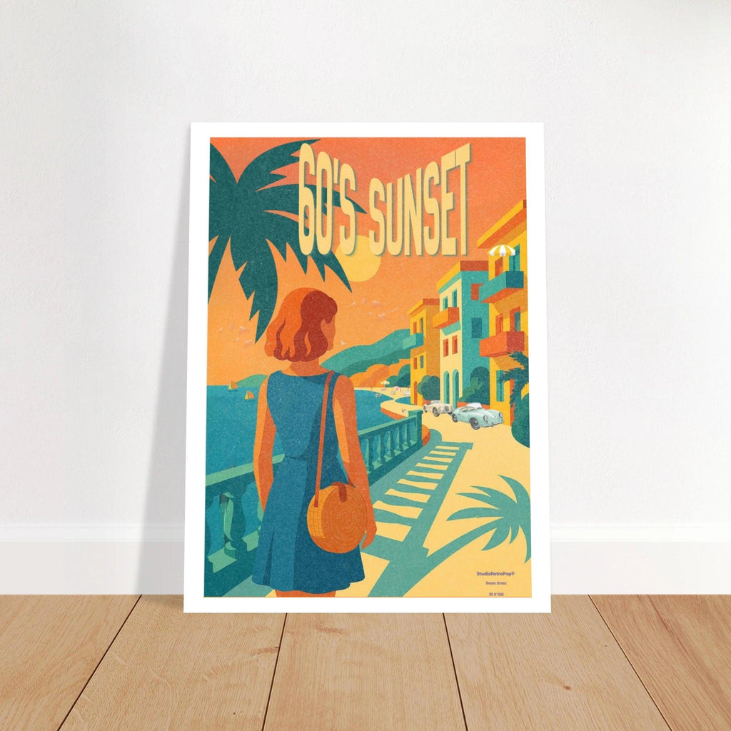 Affiche Soleil des Sixties – StudioRetroPop® – Noir