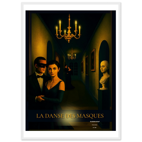 Affiche La danse des masques- Affiche vintage film Noir - Collection Vintage Stories VS N°009 – StudioRetroPop® – 30x40 cm / 12x16″