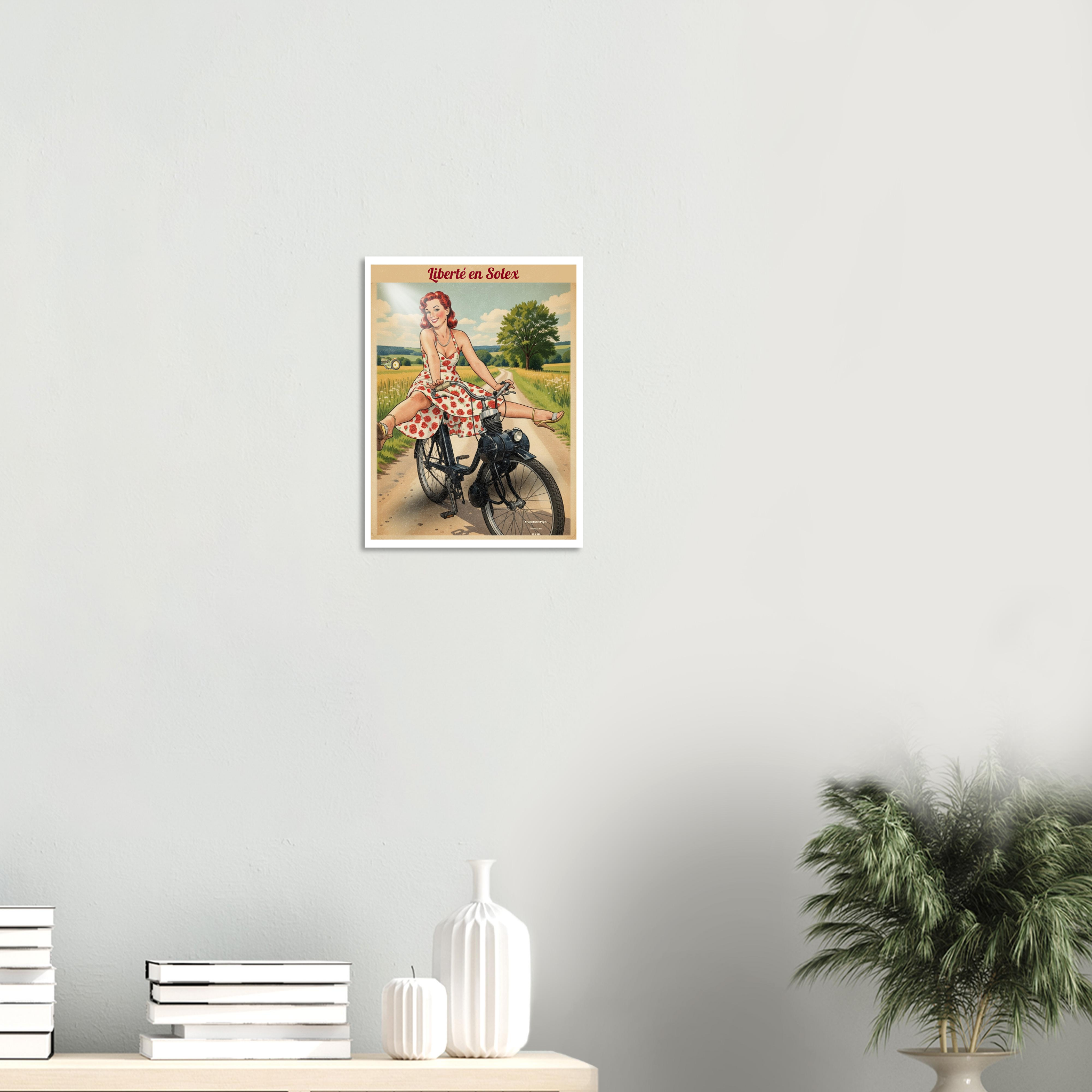Affiche Liberté en Solex | Affiche vintage rétro – Collection Vintage Stories VS N°002 – StudioRetroPop® – 30x40 cm / 12x16″