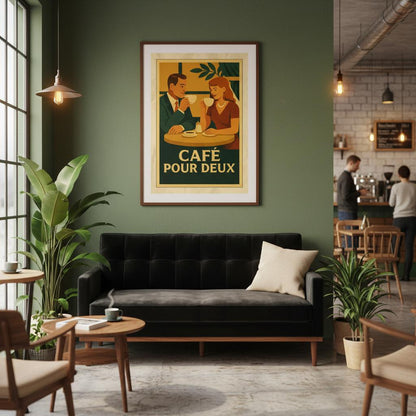 Affiche « Café Pour Deux » – L’art de partager un moment - StudioRetroPop