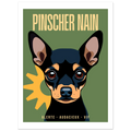 Affiche Pinscher Nain - Alerte - audacieux -vif – Poster 30 x40 cm - Collection Dogs stories – StudioRetroPop®