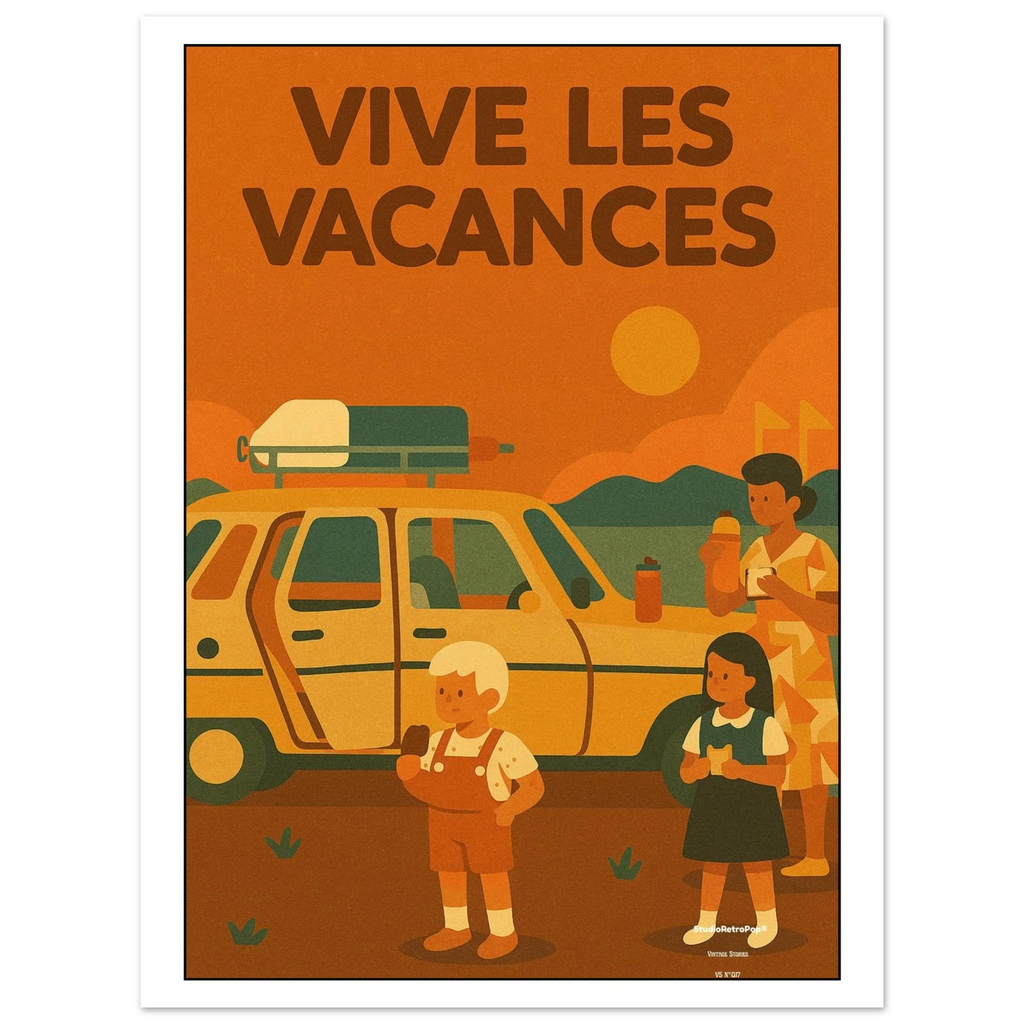 Affiche Vive les vacances – StudioRetroPop® – 30x40 cm / 12x16″