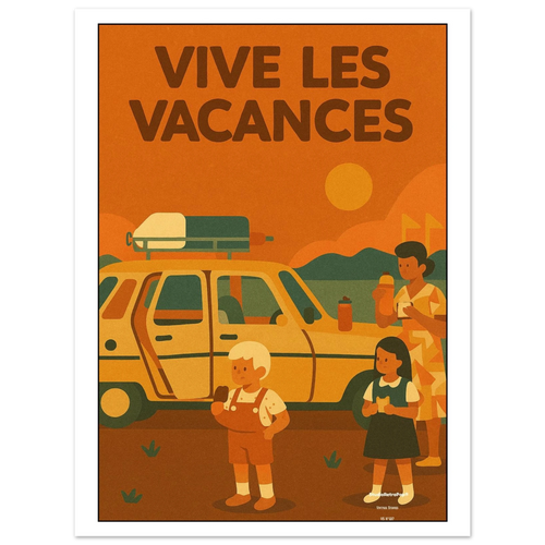 Affiche Vive les vacances – StudioRetroPop® – 30x40 cm / 12x16″
