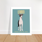 Affiche Levrier–Energique- Protecteur - Joueur - Poster 30 x40 cm - Collection Dogs stories – StudioRetroPop®