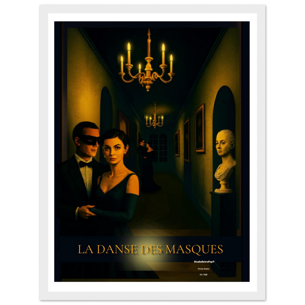 Affiche La danse des masques- Affiche vintage film Noir - Collection Vintage Stories VS N°009 – StudioRetroPop® – 30x40 cm / 12x16″