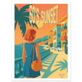Affiche Soleil des Sixties – StudioRetroPop® – Noir