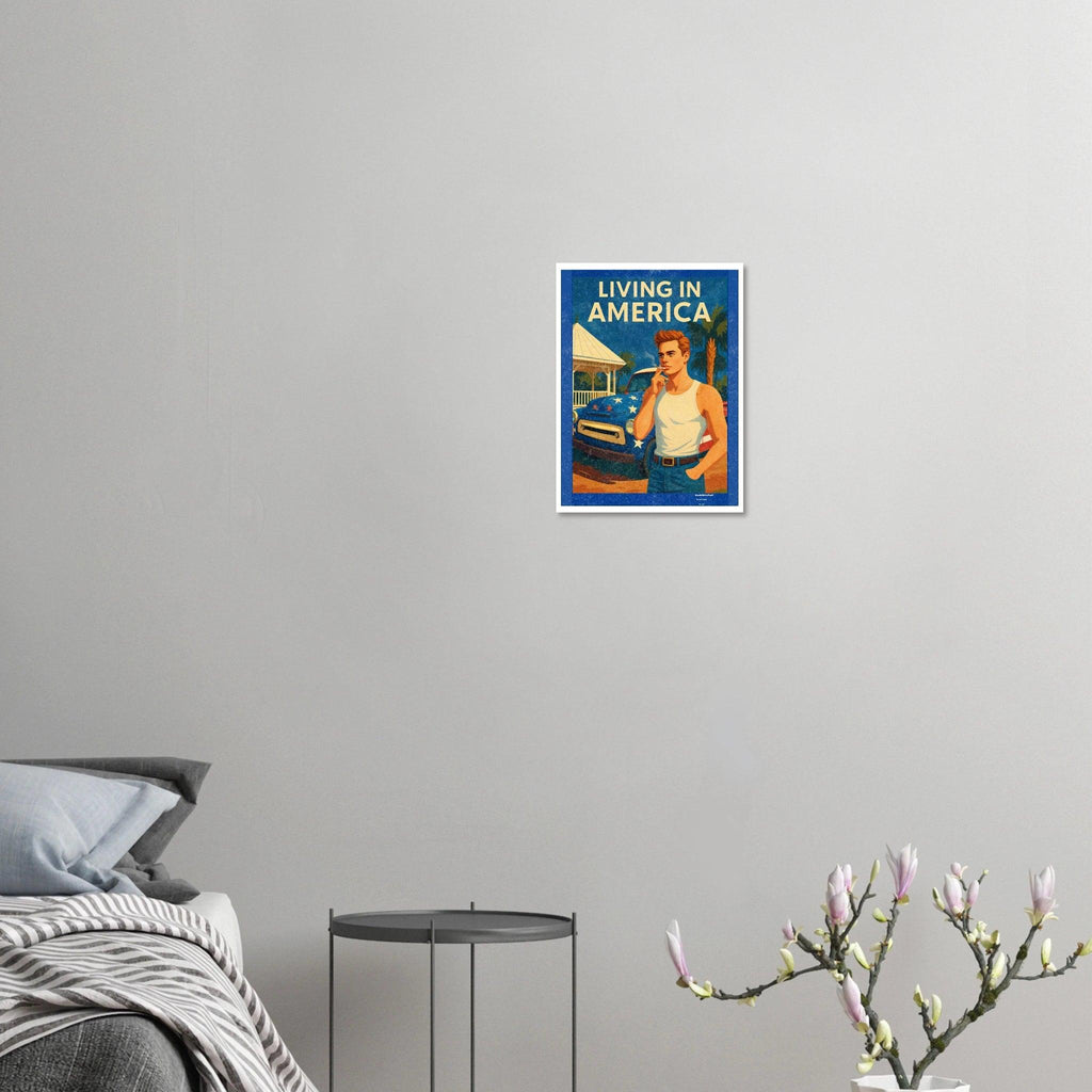 Affiche Affiche Living in America – Collection Affiches Art Vintage Moderne | StudioRetroPop® – StudioRetroPop® – 30x40 cm / 12x16″