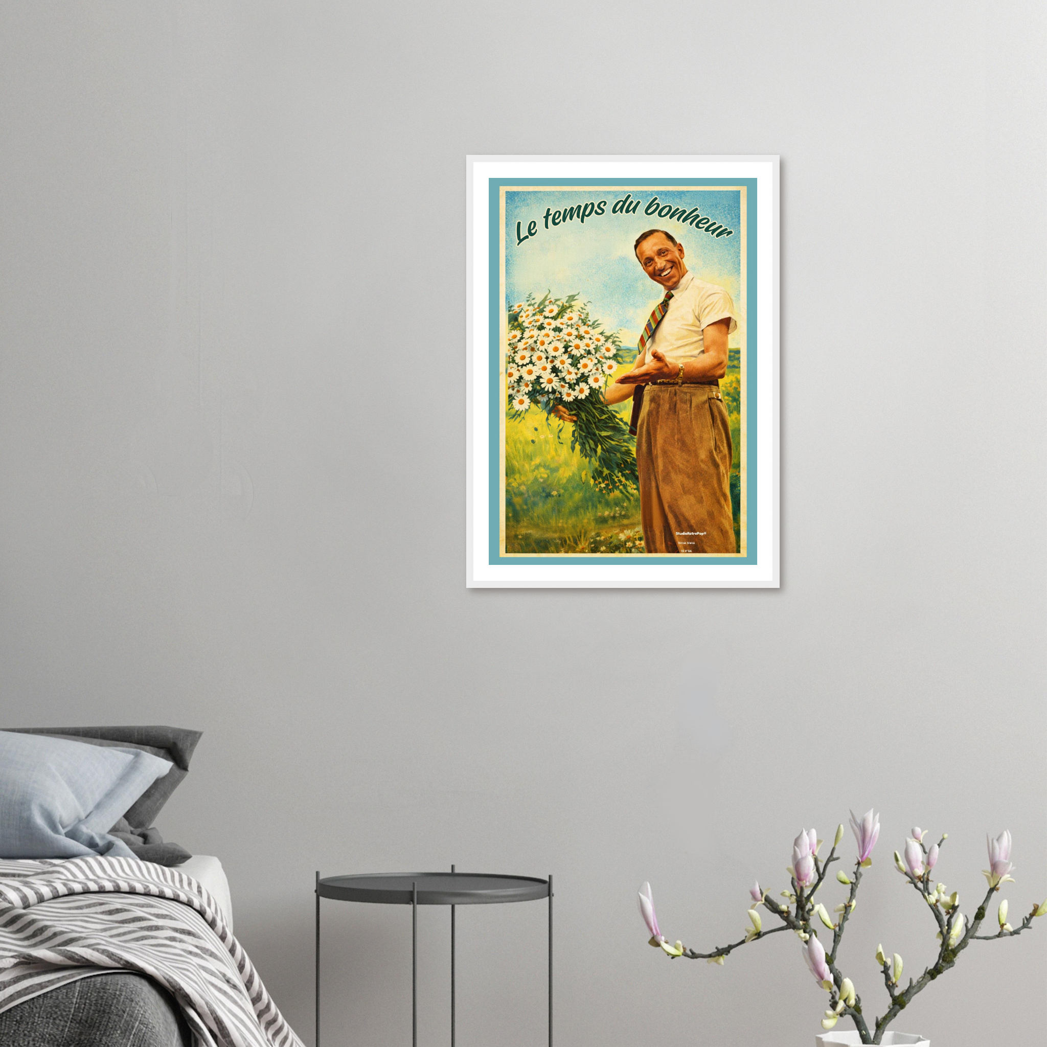 Affiche Le temps du bonheur- Affiche décorative - Collection Vintage Stories VS N°014 – StudioRetroPop® – 30x40 cm / 12x16″