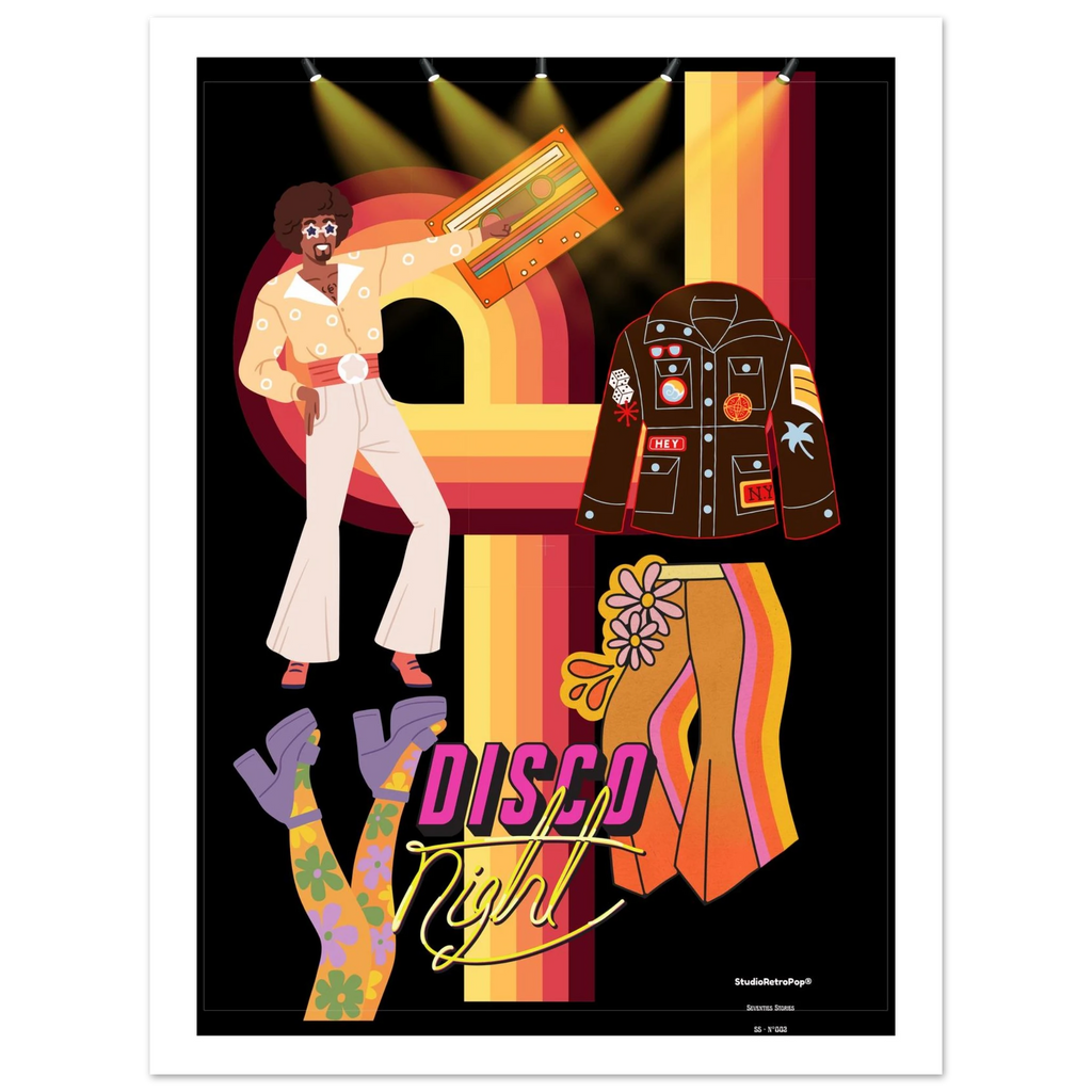 Affiche Disco night – StudioRetroPop® – 30x40 cm / 12x16″