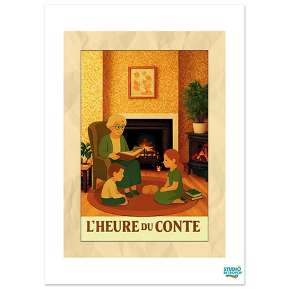 Affiche « L’Heure du Conte » – La magie des histoires partagées - StudioRetroPop