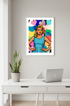 Affiche Love Love Girl – mockup bureau minimaliste, pop art rétro – StudioRetroPop
