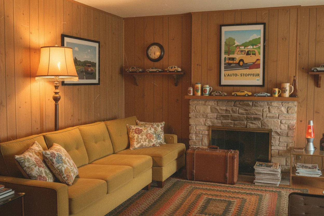 ffiche vintage L'Auto-Stoppeur Années 80 - Format 49 x 69 cm encadrée noir