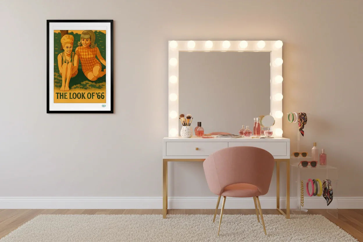 Affiche The Look of '66 Années 60- 49 x 69 cm avec cadre - Art Rétro Pop - StudioRetroPop