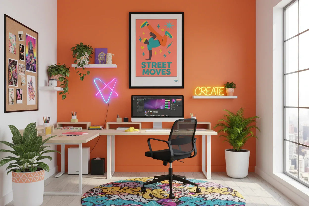 Affiche Street Moves Années 90 - Format 49 x 69 cm avec cadre noir