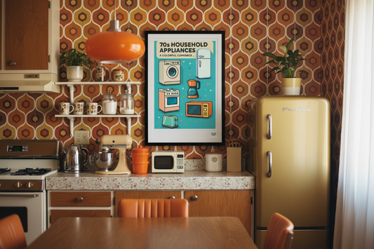 Électroménager dans une cuisine rétro