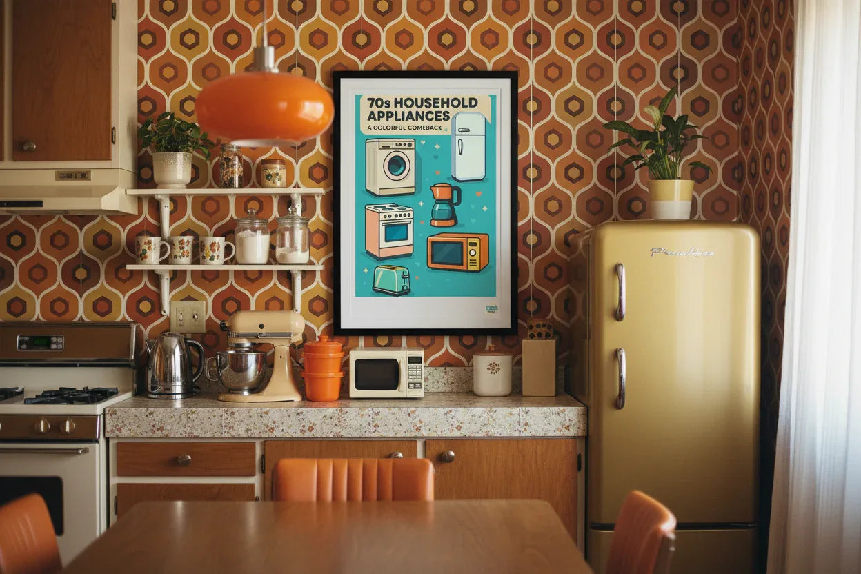 Affiche rétro L'Art de S'Évader Années 70 décoration murale salon bohème