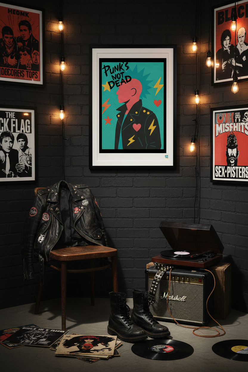 Lifestyle chambre punk années 80