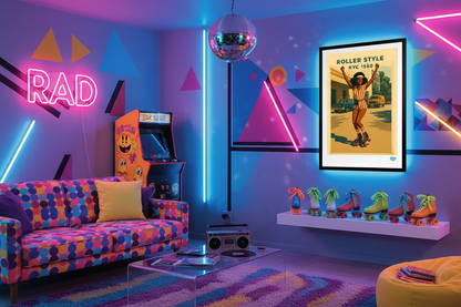 Lifestyle salle de jeux rétro années 80