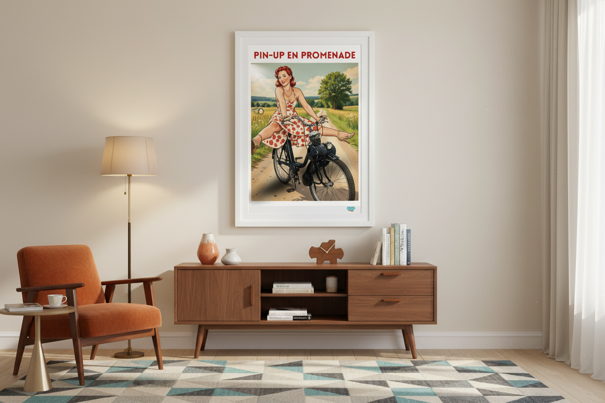 Mockup affiche Pin-Up années 60