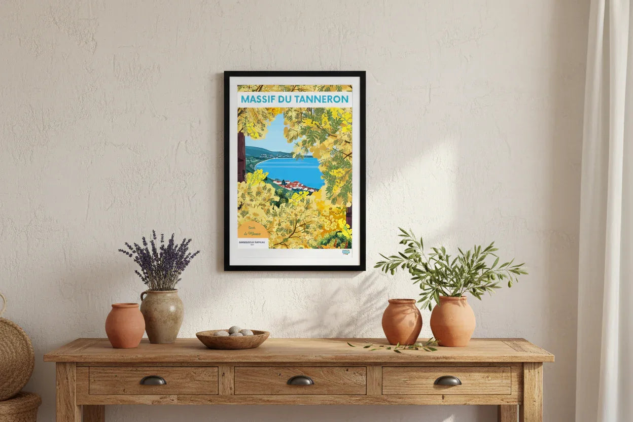 Mockup affiche Tanneron décor provençal