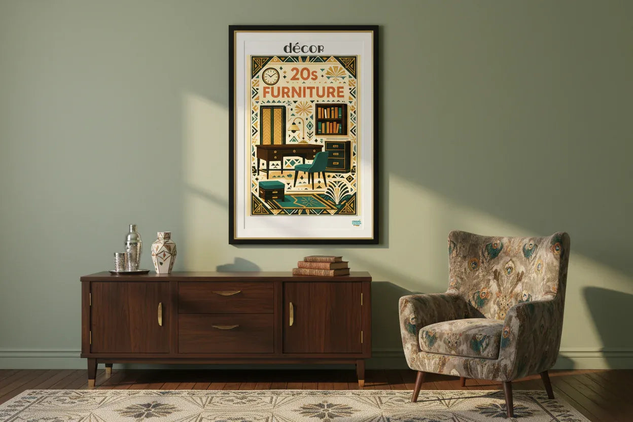 Affiche rétro Décor Années 20 décoration murale Art Déco
