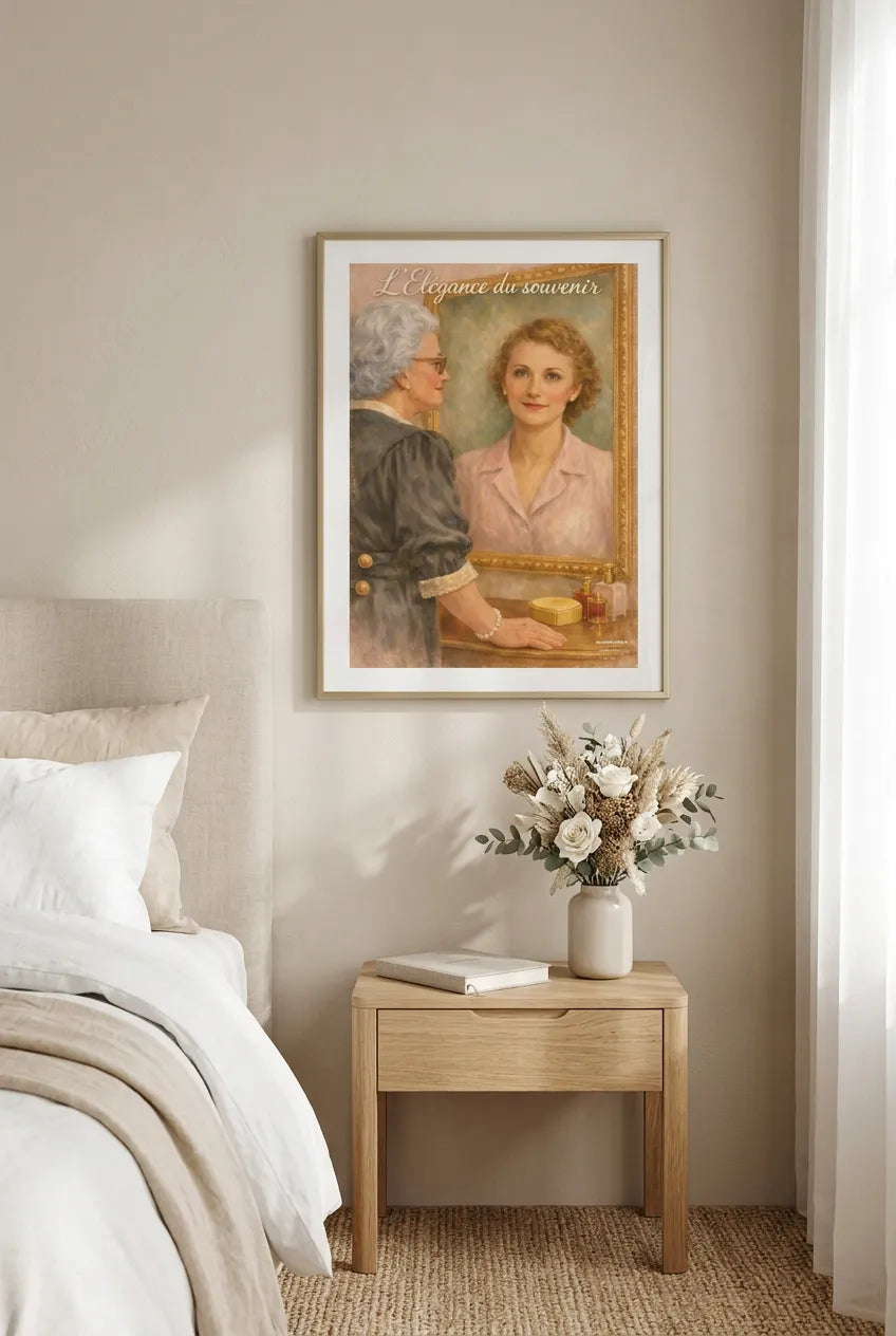 Mockup L'Élégance du souvenir dans une chambre douce