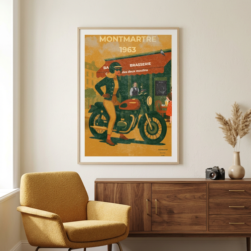 Mockup Paris Montmartre dans un salon