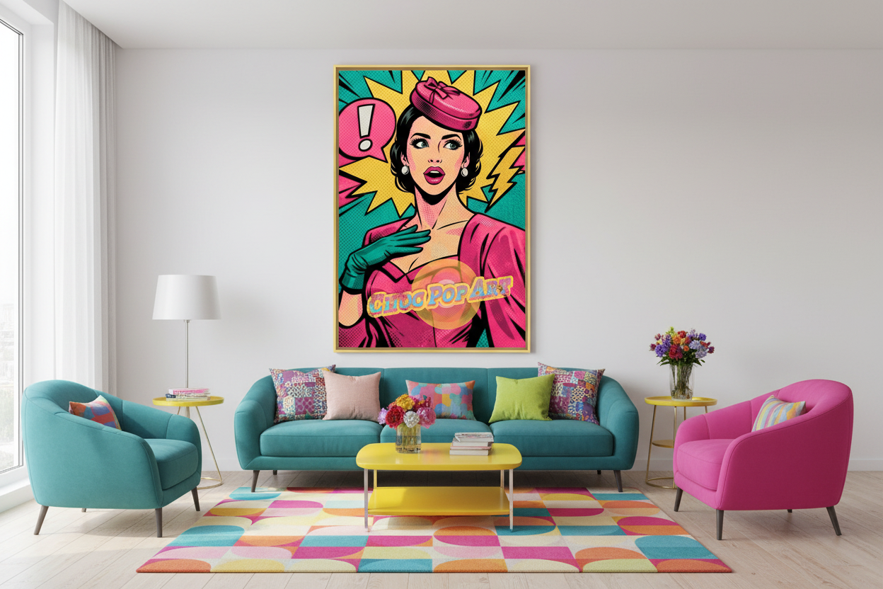 Mockup salon coloré