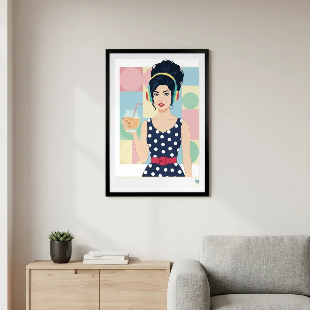 Affiche Muse Rétro-pop Années 2000 - 49 x 69 cm avec cadre - Art Rétro Pop - StudioRetroPop