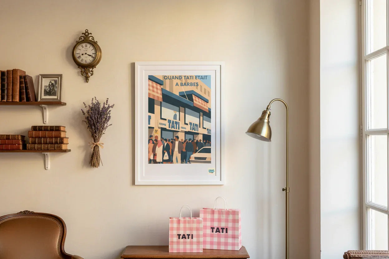 Affiche rétro TATI Légende du Quartier Années 80 décoration murale