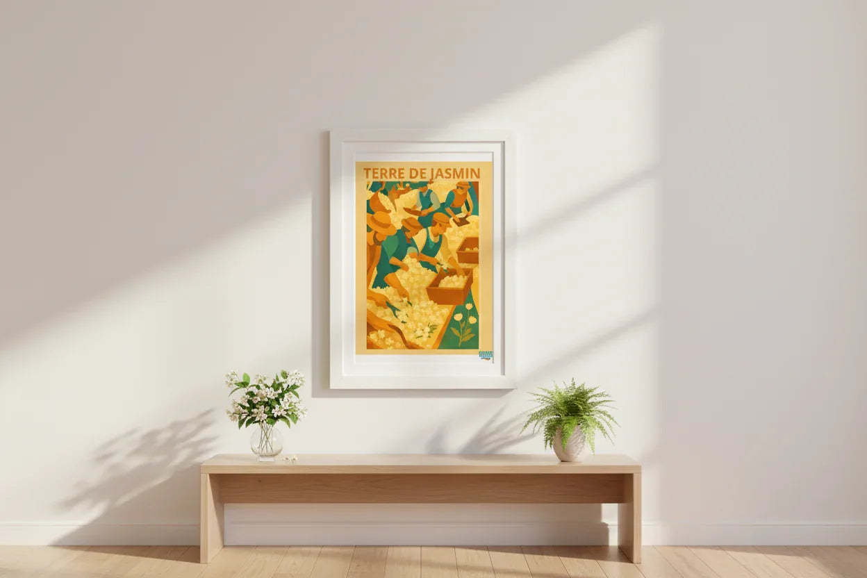 Affiche La Récolte Florale Années 60- 49 x 69 cm avec cadre - Art Rétro Pop - StudioRetroPop