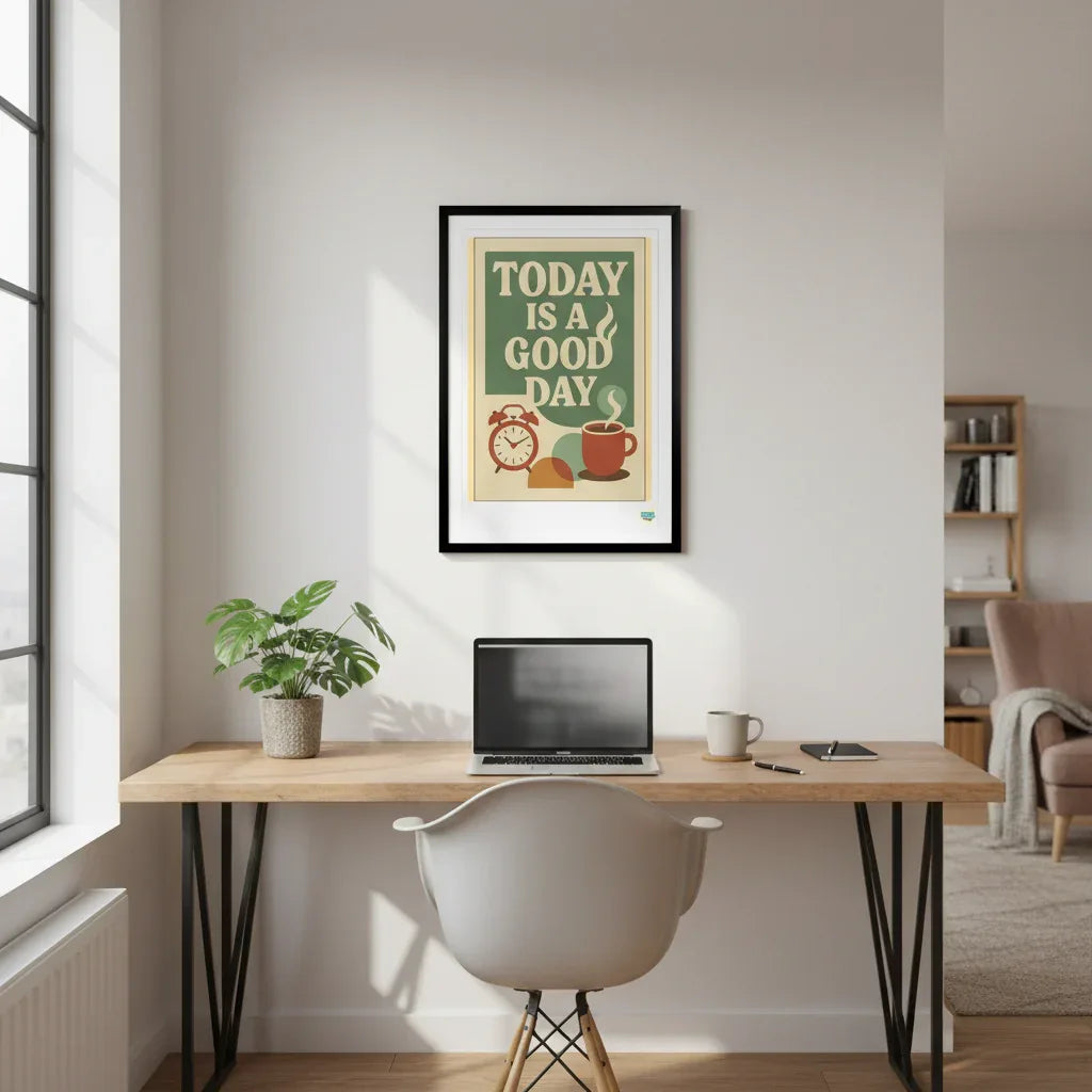Affiche rétro Today is a Good Day Années 2000 décoration murale positive
