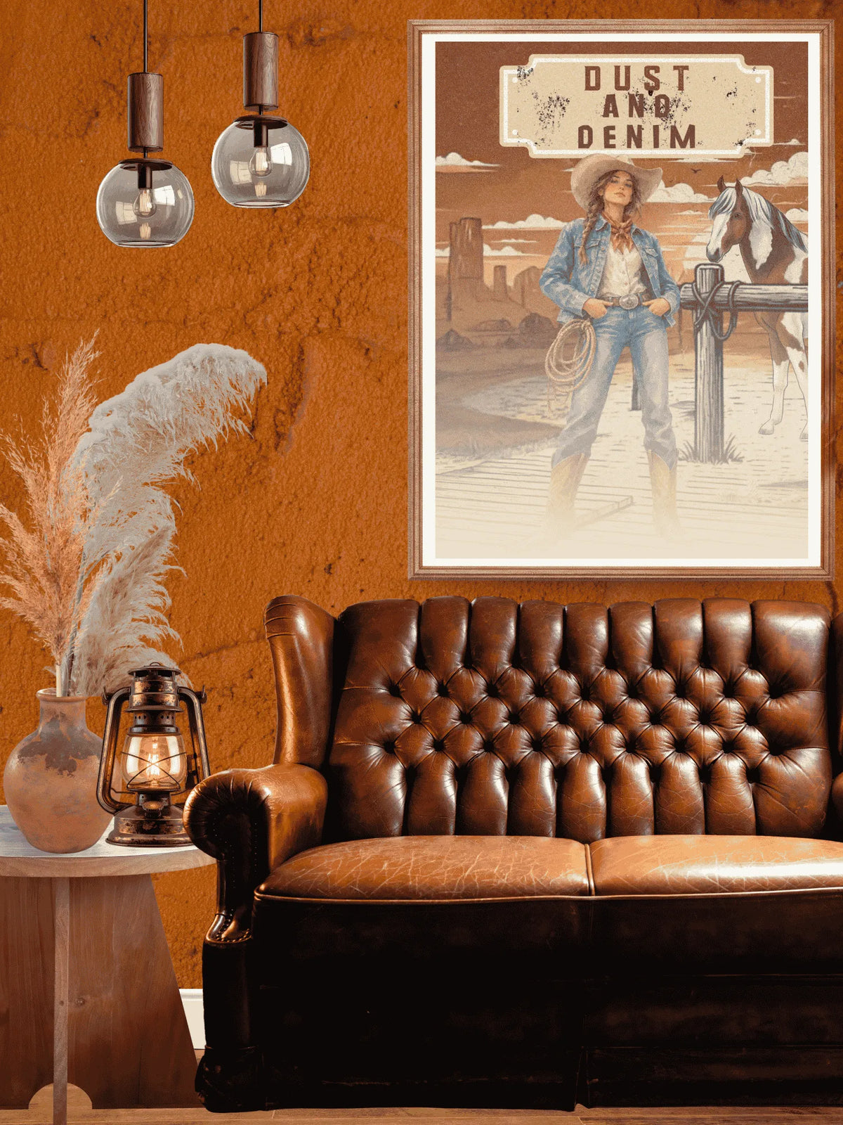 Affiche Dust and denim – Collection Western Stories™ | StudioRetroPop®