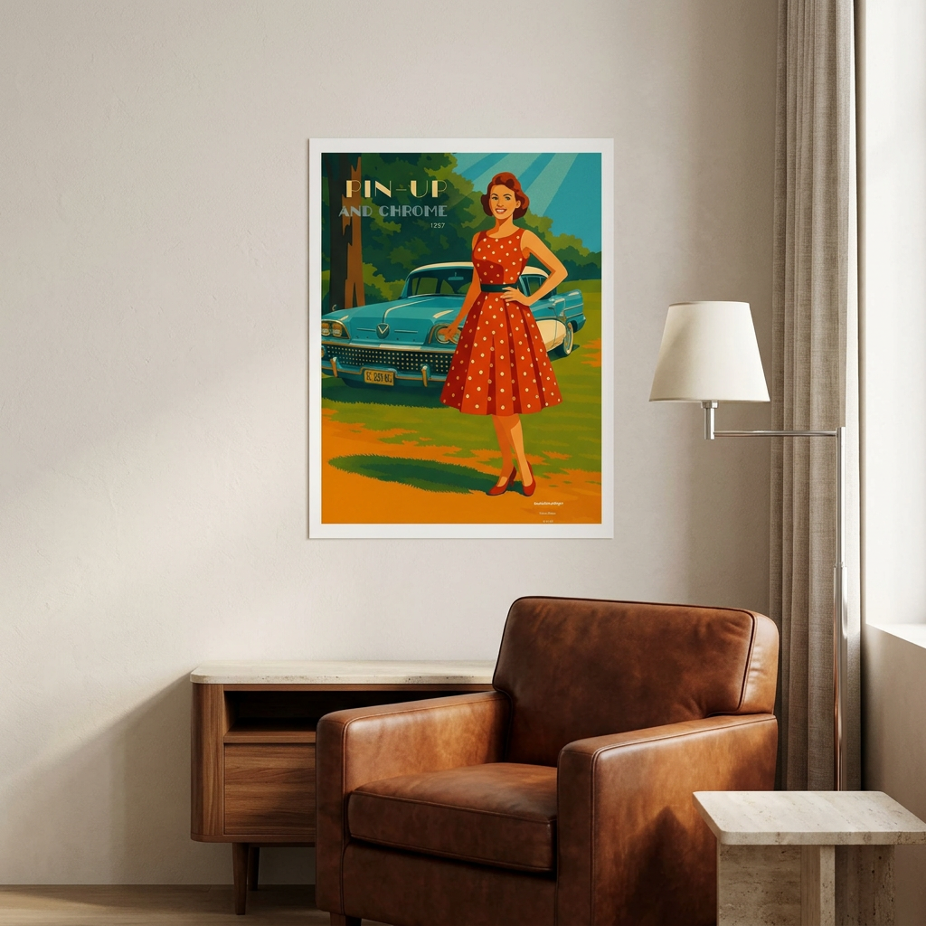 Pin-up and Chrome dans un intérieur contemporain chaleureux
