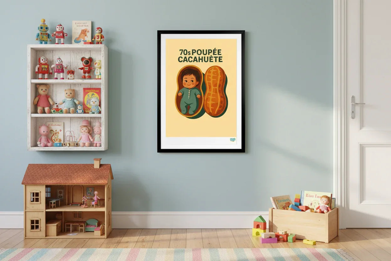 Affiche rétro Poupée Cacahuète Années 70 décoration murale chambre enfant