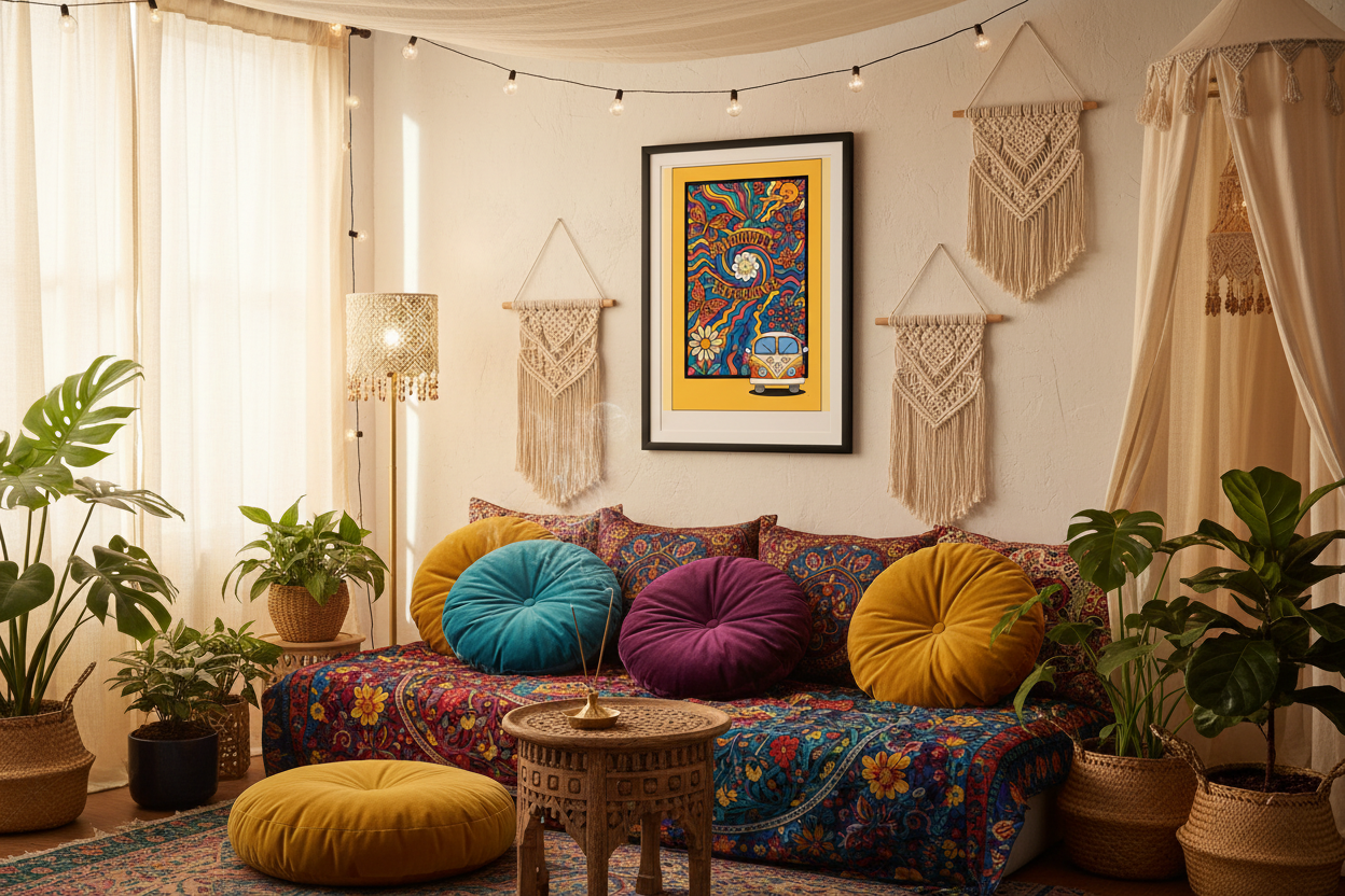 Psychédélique dans un espace bohème