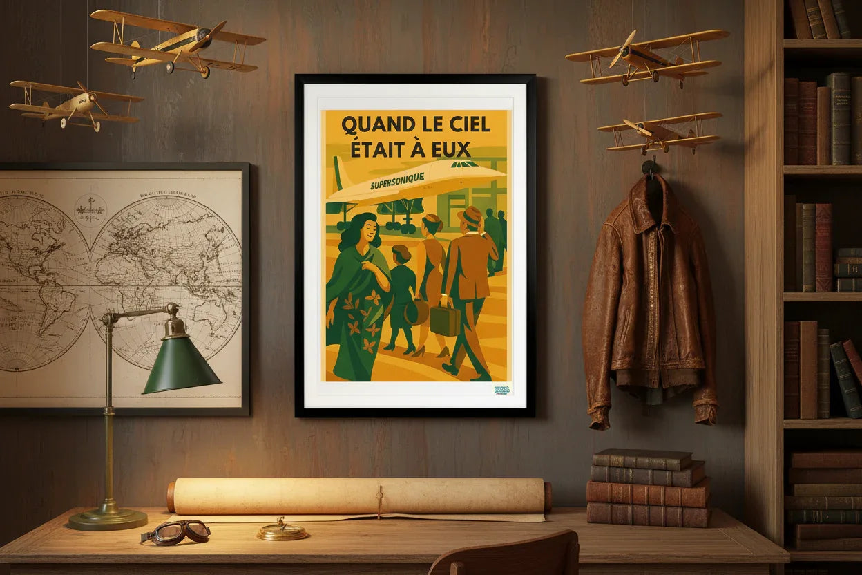 Affiche rétro Quand le Ciel Était à Eux Années 60 décoration murale aviation
