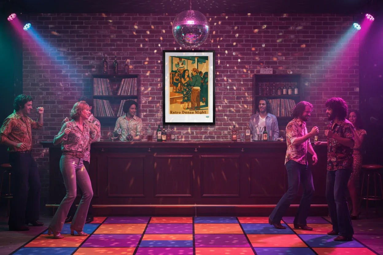 Affiche rétro Retro Danse Night Années 70 décoration murale salle de danse