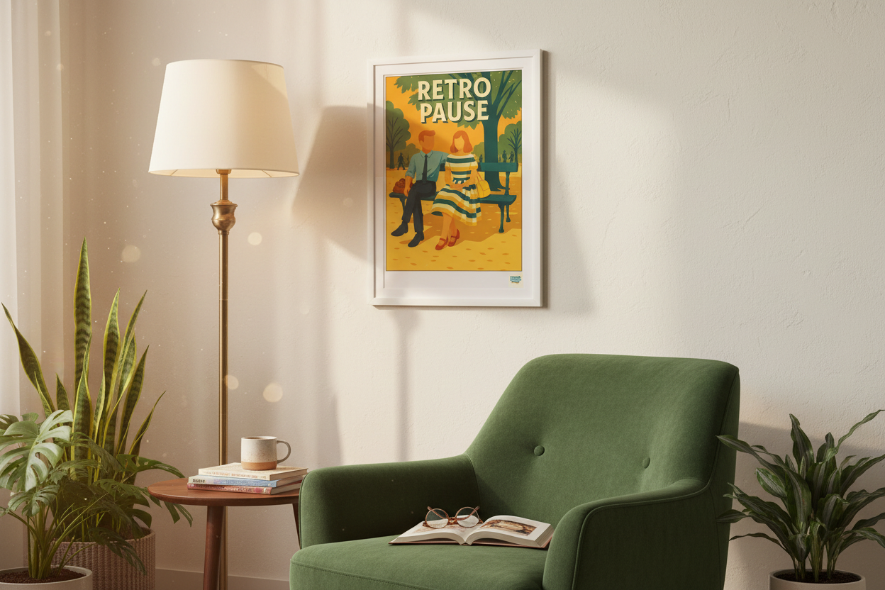 Retro Pause dans un coin lecture