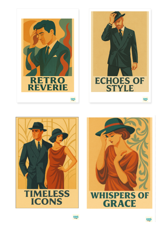 Studioretropop Série de 4 affiches rétro Années 30 - Chacune au format 20 X 30CM by StudioRetroPop