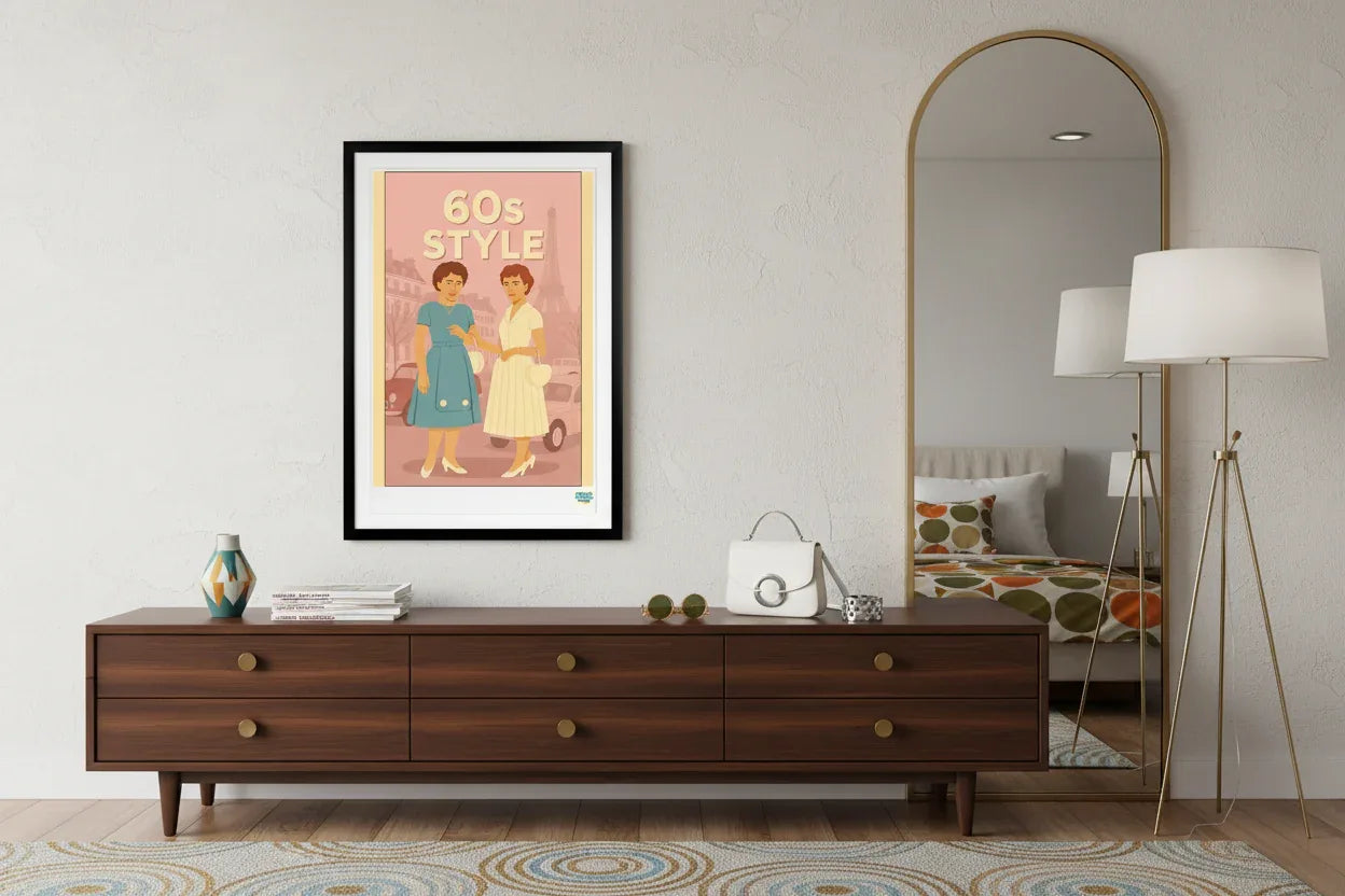 Style dans une chambre mid-century chic